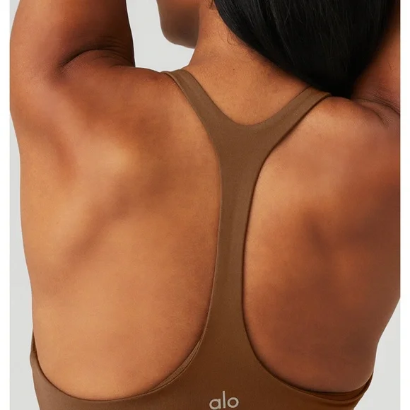 ALO Yoga Sleek Back Bodysuit In Cinnamon - Picture 4 of 7